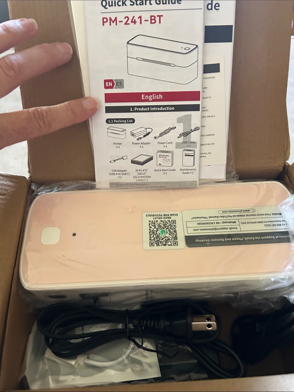 PM-241-BT Portable Label Printer - Pink